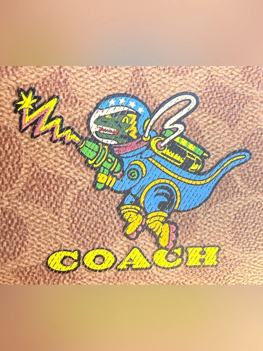NWOT- Coach CW463 Graphic Dinosaur Astronaut Wallet